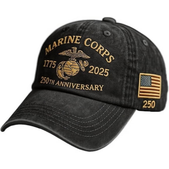 Marines Corps 250th Anniversary Baseball Cap for Men,USMC Retro Washed Cap