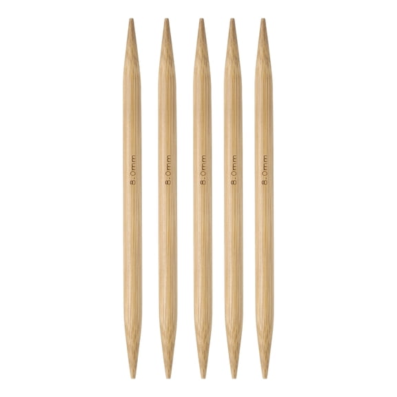 Uxcell 5Pcs Bamboo Knitting Needles Double Pointed Size US 11(8mm) Carbonized 6 inch(15cm) Straight for Handmade Creative DIY