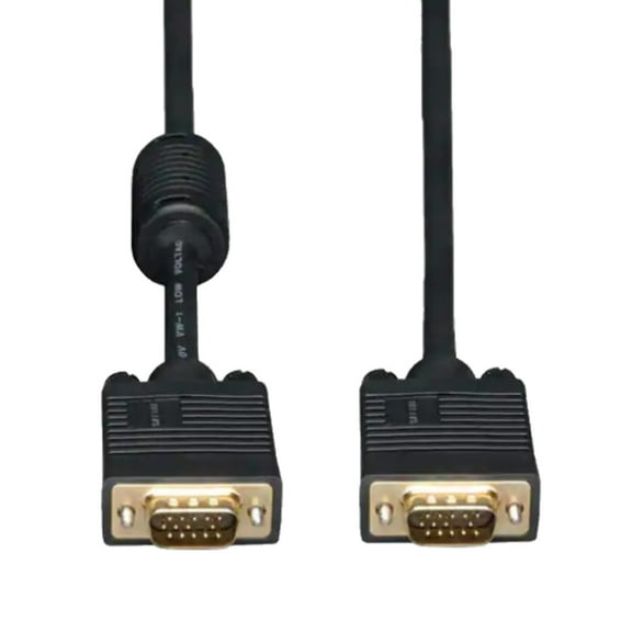P502-025 D-Sub Cable Assembly HD15 Black, Individual (Round) 25.00' (7.62m) Plug, Male Pins to Plug, Male Pins Shielded