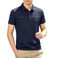 thumbnail image 2 of Ceisia Men's Check Print Short Sleeve Polo Shirts With Chest Pocket Navy XXXL Gift, 2 of 9