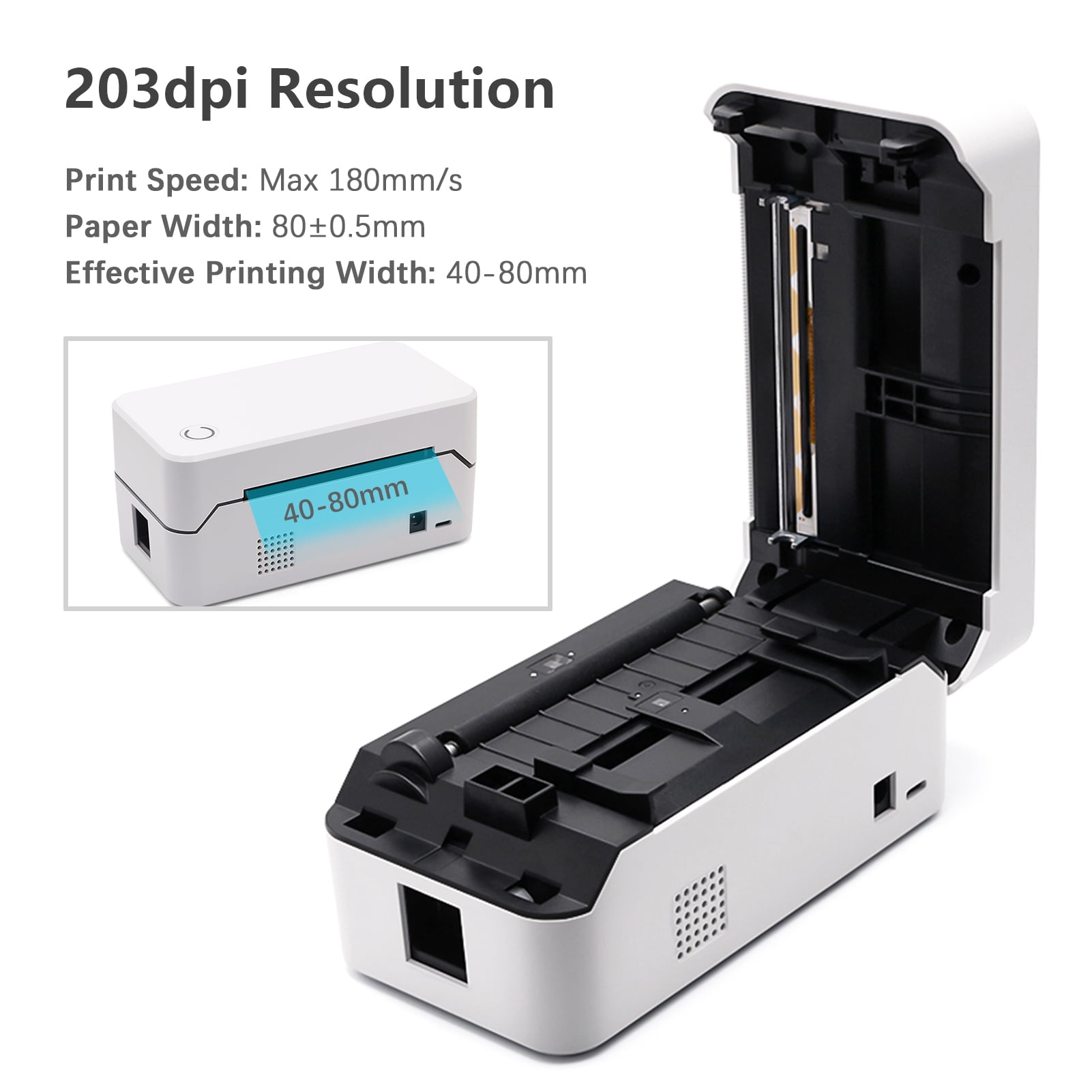 Carevas 80mm USB Shippting Label Printer with Auto Desktop Direct Thermal  Printing Wired Connection Support 1D 2D Barcode for Shipping Tags Business  Restaurant Kitchen Supermarket Home Business Ret US-1 - Walmart.ca