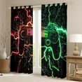 thumbnail image 2 of Erosebridal 3D Gamepad Curtains for Living Room, Cool Lightning 30%-50% Blackout Curtains Set of 2 (52x84), Teens Teenager 30%-50% Black Out Curtains, Window Drapes Bedroom Decor, 2 of 6