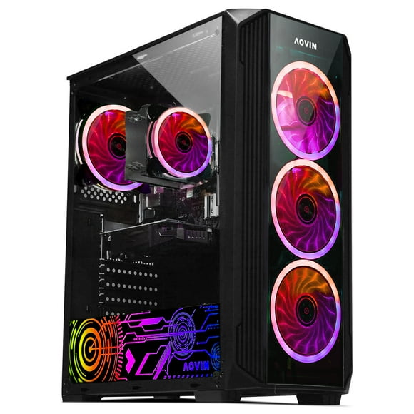 A Grade AQVIN Gaming PC Tower Desktop Computer - Intel Core i5 Processor Upto 3.6GHz, GTX 1630 4GB GDDR5 Gaming Card, 512GB SSD 16GB DDR4 RAM, HDMI, Gaming Keyboard&Mouse, Windows 10 Professional