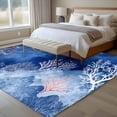 thumbnail image 4 of Summer Ocean Area Rugs 5'x7', Small Throw Rugs for Laundry Room Playroom, Nautical Coastal Marine Corals Watercolor Blue Indoor Outdoor Rug Non-Slip Low Pile Carpet Runner Reversible Floor Mats, 4 of 8