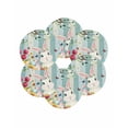thumbnail image 7 of 13 Inch Round Placemats Set of 6, Easter Non Slip Heat Insulation PP Table Mats, Spring Watercolor Bunny Eggs Tulip Wooden Grain Washable Place Mats for Kitchen Dining Party Table Decor, 7 of 7