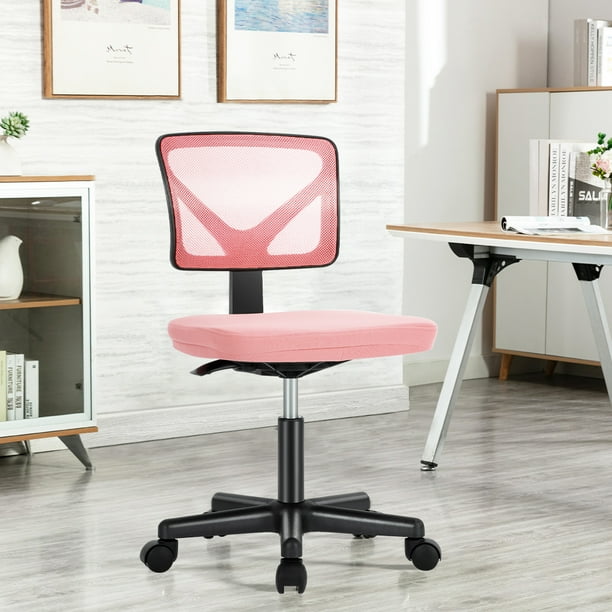 Home Office Desk Chair, Armless Mesh Computer Chair Small Space Swivel