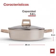 thumbnail image 2 of Ultrachef Arrocera Antiadherente Master Stone Tapadera de Vidrio Templado|Revestimiento de Piedra de Alemania 100% libre de PFOA para estufa de inducción, gas o eléctrica. Olla Baja Blanca 3.8 L 28 cm, 2 of 7