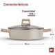 thumbnail image 2 of Ultrachef Arrocera Antiadherente Master Stone Tapadera de Vidrio Templado|Revestimiento de Piedra de Alemania 100% libre de PFOA para estufa de inducción, gas o eléctrica. Olla Baja Blanca 3.8 L 28 cm, 2 of 7