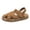 Khaki, variant on Suede Crisscross Strap Shoes, Fisherman Buckle Sandals - Comfortable Summer Sandals with Closed Toe & Adjustable Strap for Daily Wear & Outdoor Play, Camel 7.5