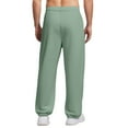 thumbnail image 3 of Kixjoy Green Sweatpants for Men Casual Drawstring Baggy Sweatpants Thermal Winter Elastic Waisted Pants Big and Tall Cuffed Lightweight Pants for Men with Pockets, Light Green 4XL, 3 of 6