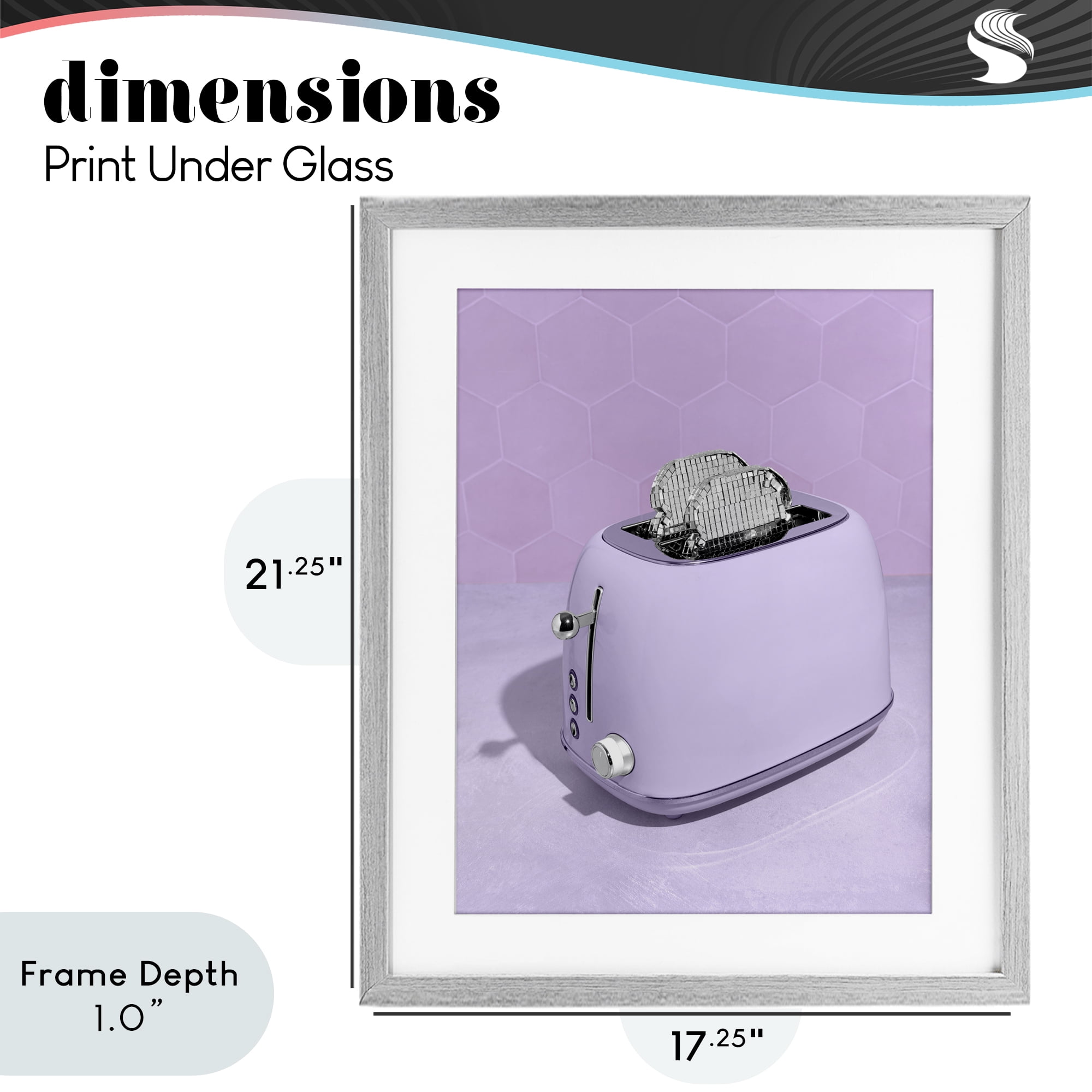 Stupell Industries Disco Toast over Purple Gray Framed Print Under Glass, design by LISH Creative