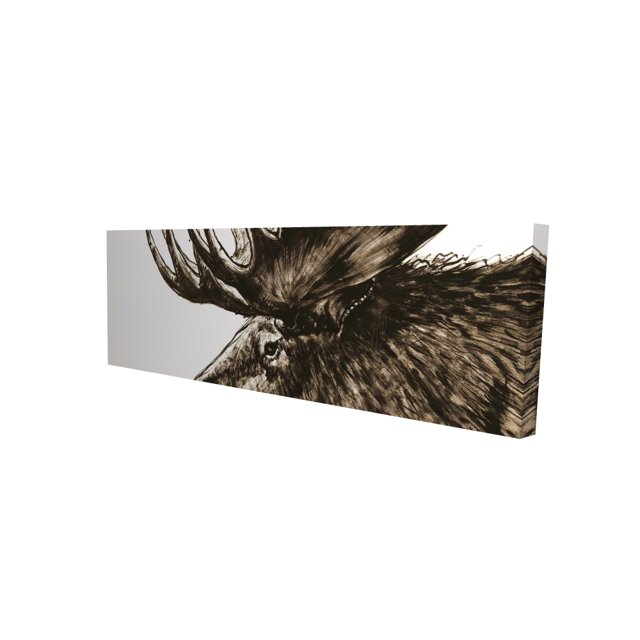 Moose plume sepia - 16"x48" canvas - Print on demand
