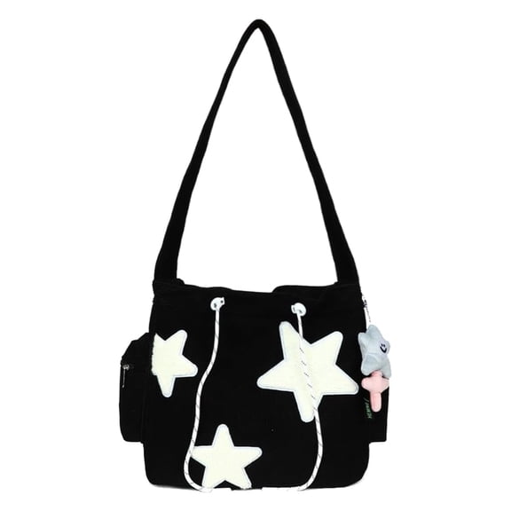 NCY Star Crossbody Bag Women Corduroy Tote Bag Aesthetic Messenger Bag Cute Shoulder Bag Y2K Hobo Bag