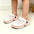 thumbnail image 2 of XIYON Kids Boys Girls Summer Slippers Soft Sole Non Slip Closed Toe Hollow Out Solid Color Lightweight Breathable Shoes For Casual Daily Wear,White,6-7 Years, 2 of 7