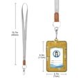 thumbnail image 3 of PU Leather Badge Holder ID Badge Holder with Lanyard for Cards & Credentials Honey Jars and Bees Pattern, 3 of 6