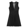 thumbnail image 6 of Aiihoo Women Lyrical Dance Dress Sleeveless Ballet Leotard Shiny Rhinestones Figure Skating Dress Black M, 6 of 7