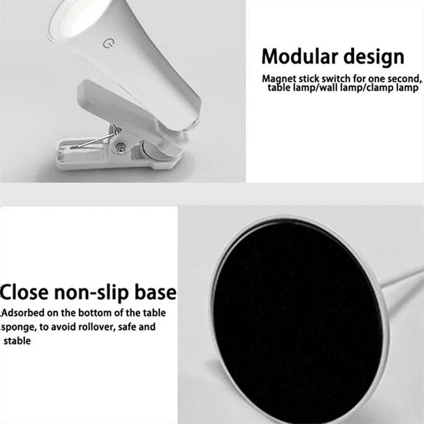 Lámpara de Escritorio Recargable con Luz para Protección Ocular, Táctil, 3 Modos, Ajustable, Luz Suave, para Dormitorio