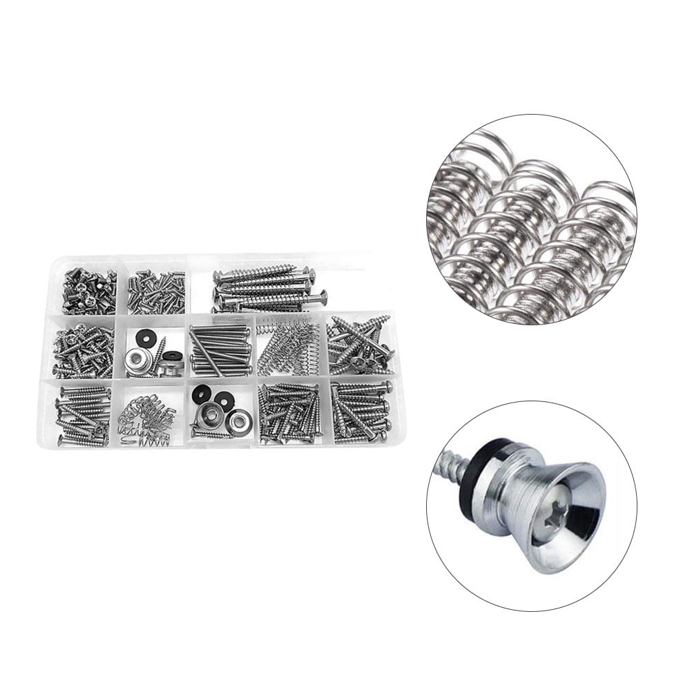 ELAYARD Stainless Steel Guitar Repair Screws Kit - Complete Set of Guitar Parts and Luthier Tools for String Instrument Maintenance