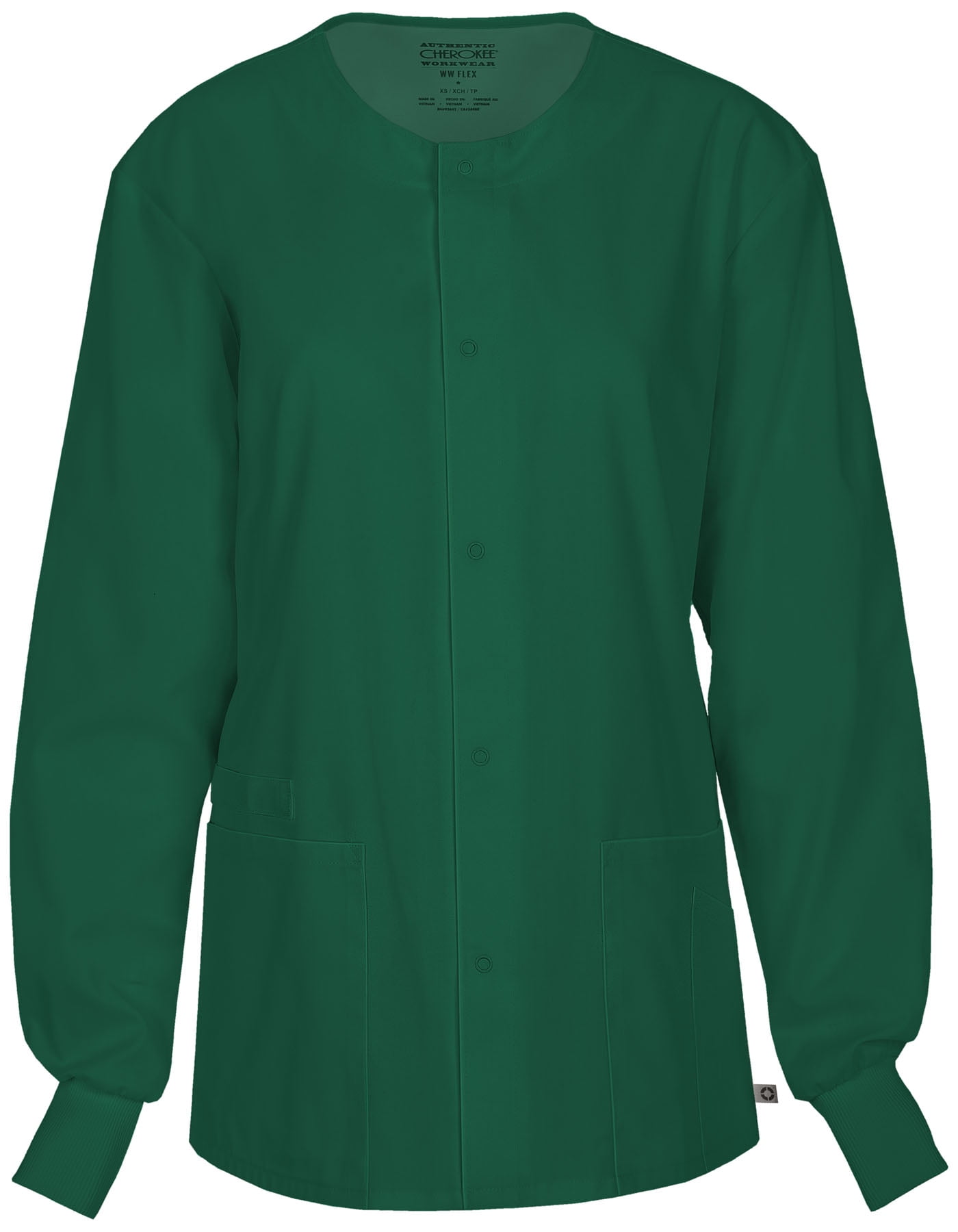 Cherokee - Cherokee Workwear Flex Unisex Scrubs Warm Up Jacket Snap Front Warm-up, Plus Size 