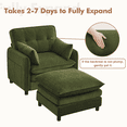 thumbnail image 7 of Aemeios Upholstered Chenille Oversized Accent Armchairs with Ottoman and Side Pocket Set of 2, Green, 7 of 7