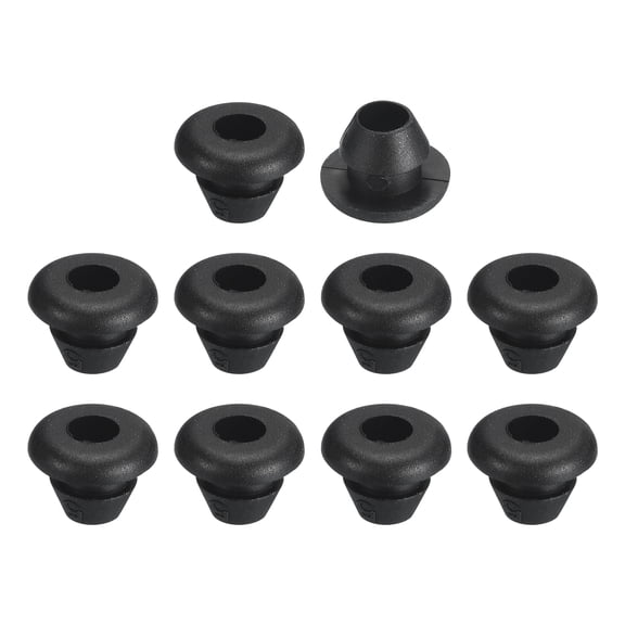 48Pcs Rubber Grommets, 3mm ID 5mm Drill Hole Hollow Firewall Hole Plugs, Black