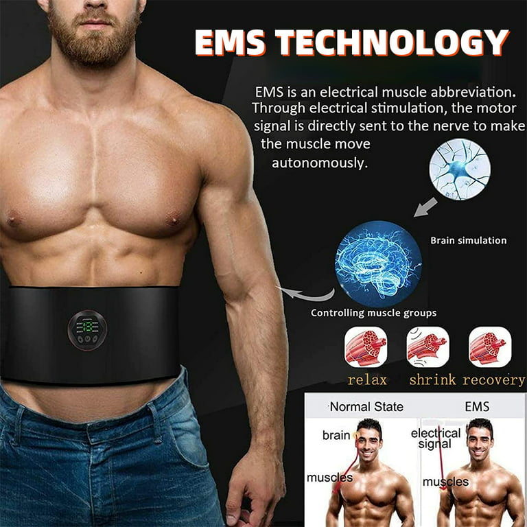EMS Muscle Stimulator Abs Slimming Belt Abdominal Toner Body Arm Leg Waist Weight  Loss Trainer Fitness Equipment Vibration Belt 