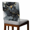 thumbnail image 2 of Abstract Art Chair Covers Set of 4 Gold Grey Gradient Marble Texture Chair Back Covers Stretch Removable Washable Chairs Slipcovers Chair Protector for Dining Room Kitchen Party Decor, 2 of 5