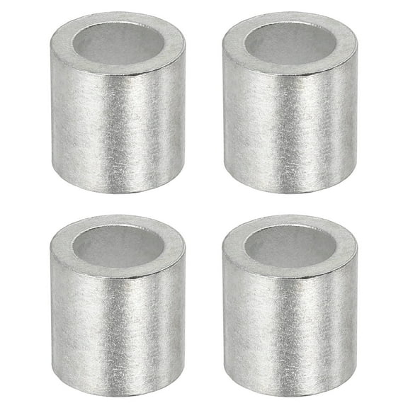 Uxcell 1/2"(12mm) Aluminum Crimping Loop Sleeve, Wire Rope Stop Sleeve Round Crimp Ferrules for Wire Rope and Cable Ferrule, Silver 4Pcs