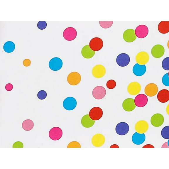 Pack Of 1, Rainbow Confetti 24" X 85' Roll Birthday Gift Wrap For 40-50 Gifts Made In USA