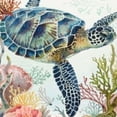 thumbnail image 6 of nygtbtfer Coastal Turtle Round Fitted Tablecloth with Elastic Edge,Ocean Coral Table Cover Table Cloths for Round Tables,Marine Theme Sealife Circle Table Covers for Kitchen 42-46, 6 of 8