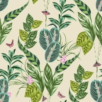 ohpopsi Spirit Green Tropical Foliage Wallpaper, 19.7-in by 33-ft, 54.18 sq. ft.
