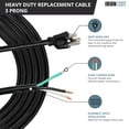 thumbnail image 5 of Iron Forge Cable 10 Gauge Power Cord Replacement - 6ft,15 Amp Black Heavy Duty, 10/3 SJT 3 Prong Cable - for Appliances & Power Tools, NEMA 5-15P, 5 of 7