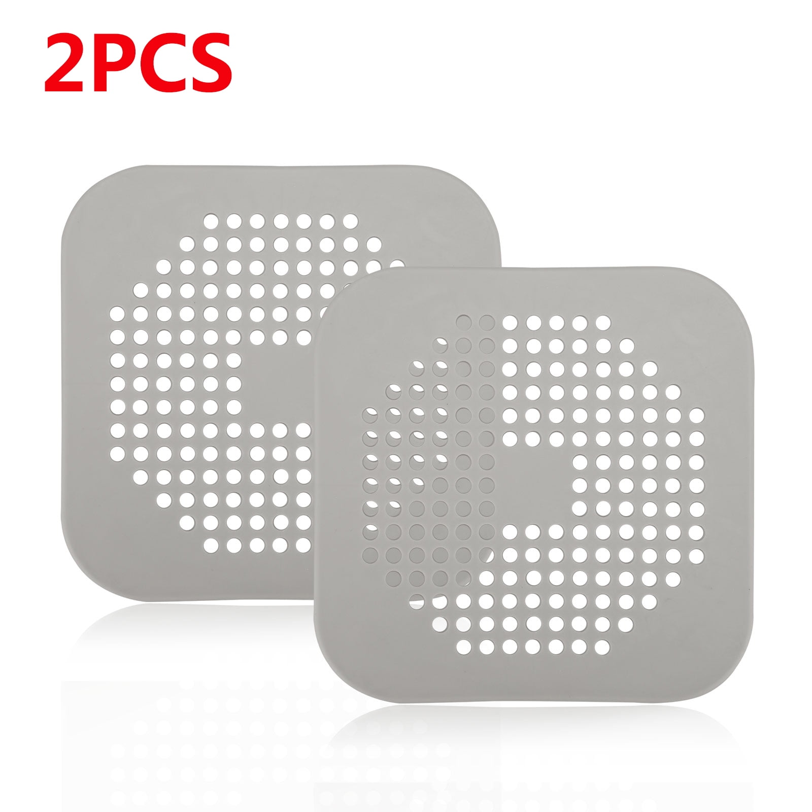 TSV Square Drain Cover for Shower, 5.5inch TPR Drain Hair Catcher Flat