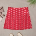thumbnail image 3 of Red And White Heart Skirt Valentines Hearts Vintage Mini Skirts Summer High-waisted Graphi, 3 of 7