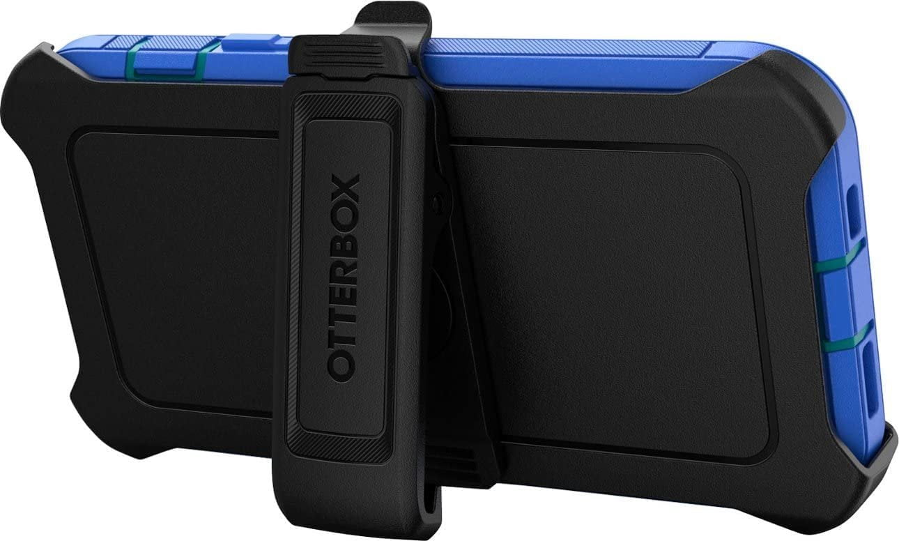 OtterBox Defender Series Screenless Edition Case for iPhone 14 & iPhone 13 Only - Holster Clip Included - Microbial Defense Protection - Non-Retail Packaging - Rain Check Blue