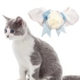 thumbnail image 3 of CBFFDC Pet Neck Circle Pet Collar Princess Style Three dimensional Flower Lace Comfortable Wear Elastic Strap Up Adorable Triangle Dogs Cats, 3 of 6