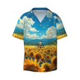 thumbnail image 3 of Cauagu Field Bicycle Young Sunflower Men's Short Sleeve Button Down Hawaiian Shirt for Men Bowling Shirts Casual Summer Beach Shirt,4X-Large, 3 of 6