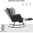 thumbnail image 5 of BISHE Adjustable Rocking Chair with Footrest - Plush Teddy Fabric Glider Recliner, High Back Ergonomic Rocker Chair for Living Room & Bedroom, Easy Assembly, Storage Pocket, Dark Gray, 5 of 6