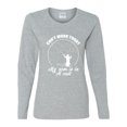 thumbnail image 2 of Wild Bobby, Can't Work Today My Arm Is In A Cast, Fishing, Women Graphic Long Sleeve Tee, Heather Grey, Small, 2 of 5