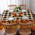thumbnail image 3 of Thanksgiving Turkey Table Cloth Waterproof Tablecloths, Fall Maple Leaves Black Plaid Rustic Tablecloth Dining Table Cover for Kitchen Party Tabletop Outdoor, Rectangle Tablecloth 60x102 Inch, 3 of 9