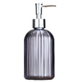 thumbnail image 1 of Dispensador de jabón de vidrio transparente con bomba de acero inoxidable a prueba de óxido, recargable para baño., 1 of 5