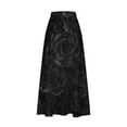 thumbnail image 5 of Mqqzkk Women's A-Line Midi Skirt Fashion Flower Printed Skirts with Pockets High Waist Flared Below The Knee Skirts, 5 of 5