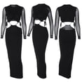 thumbnail image 6 of KelaJuan Women Long Dress, Long Sleeve Crew Neck Hollowed Tie-up Cocktail Dress Fall Dress, 6 of 6