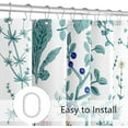 thumbnail image 6 of Extra Long Shower Curtain 72 x 84 Inch, Tall Teal Floral Fabric Shower Curtain, Cute Botanical Herbs Flower Butterfly Aesthetic Bathroom Shower Curtain Set with Hooks, 6 of 6