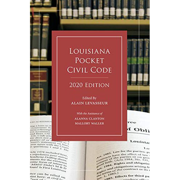 Pre-Owned Louisiana Pocket Civil Code, 2020 Edition, 9781531018504, 1531018505, Paperback, New edition