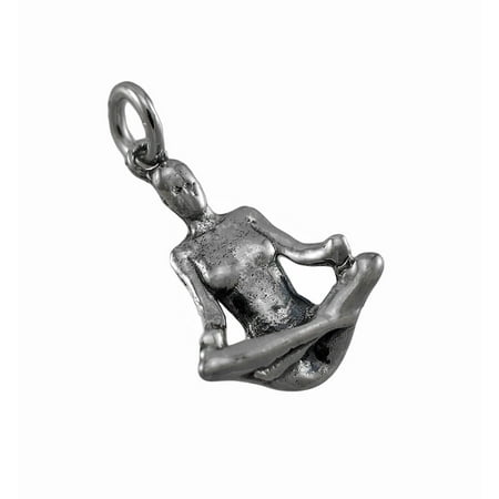 - Sterling Silver Yoga Figure Lotus Position Charm / Pendant