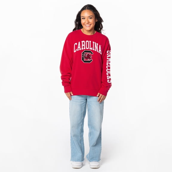 Women's ZooZatz Garnet South Carolina Gamecocks Lightweight Fleece Pullover Sweatshirt