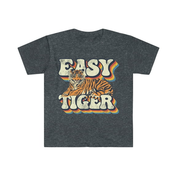 Retro Easy Tiger T-shirt Vintage Rainbow Tiger Lover Shirt Tiger Gift Ideas