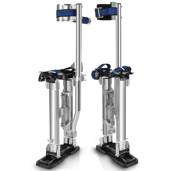 15-23 Inches Drywall Stilts Aluminum Adjustable Silver for Adults Cleaning Painting Drop Ceilings Parades