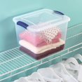 thumbnail image 3 of Sterilite 26 Liter Latch Box, Small Clear Plastic Storage Bin with Lid, Blue Latch, 3 of 7